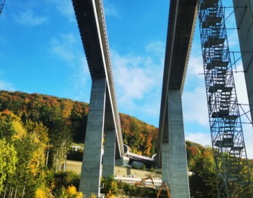 Baukonstruktionen an der Filstalbrücke